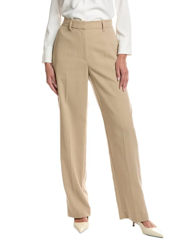 BRUNELLO CUCINELLI WOMEN'S BEIGE TAILORED STRAIGHT TROUSERS made by Brunello Cucinelli