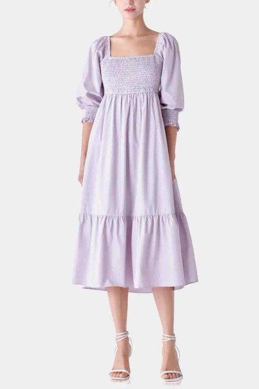 Gingham Smocked Maxi Dress sold by Lord & Taylor