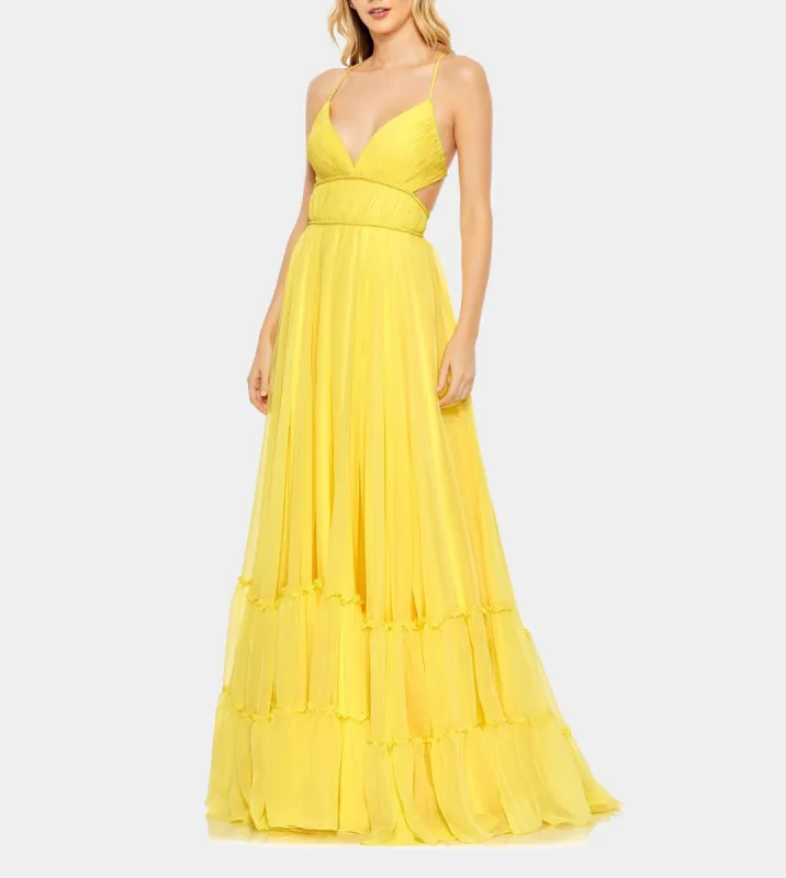Solid Tiered Ruffle Strapless Dress sold by Lord & Taylor