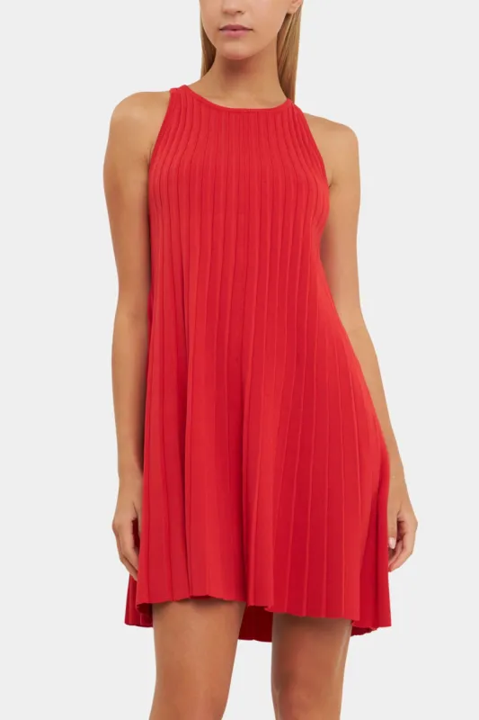 Pleated A-line Knit Mini Dress sold by Lord & Taylor