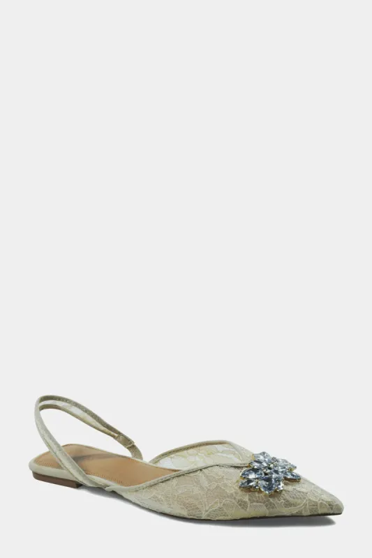 Ansley Lace Slingback Flat sold by Lord & Taylor