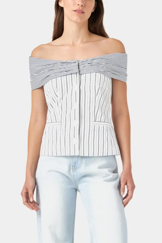 Off Shoulder Stripe Top sold by Lord & Taylor