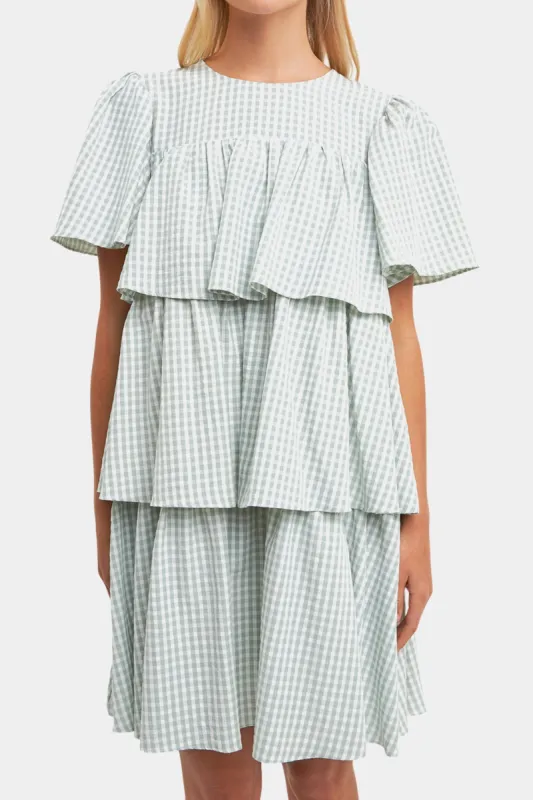 Gingham Print Tiered Dress sold by Lord & Taylor