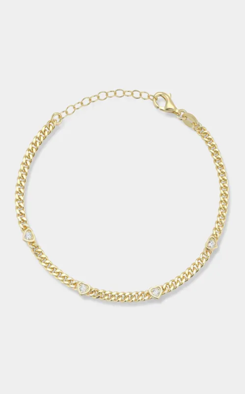Sterling Curb Hearts Bracelet sold by Lord & Taylor