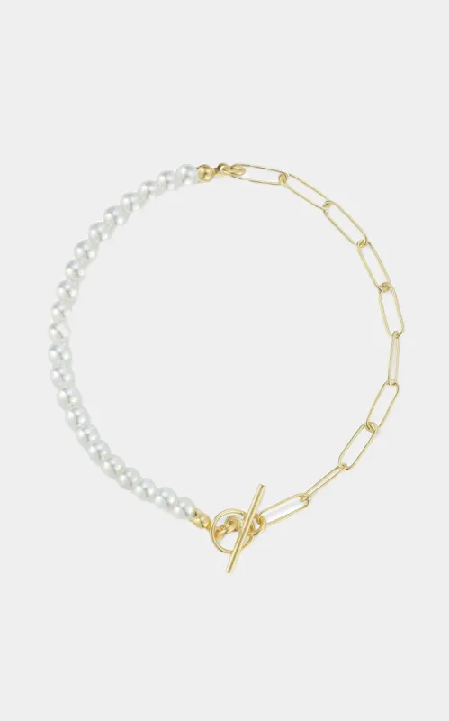 Sterling  Pearl X Paperclip Toggle Bracelet sold by Lord & Taylor