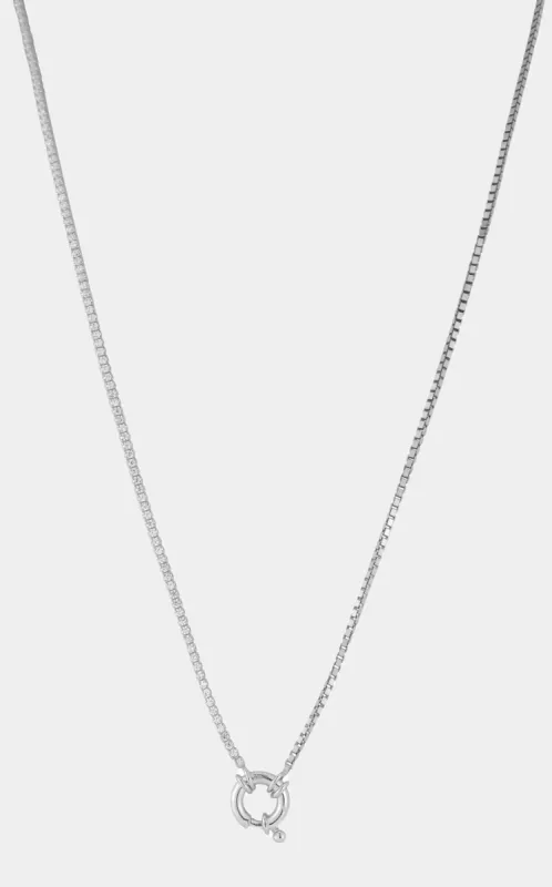 Sterling  Half Tennis Half Box Chain Necklace sold by Lord & Taylor