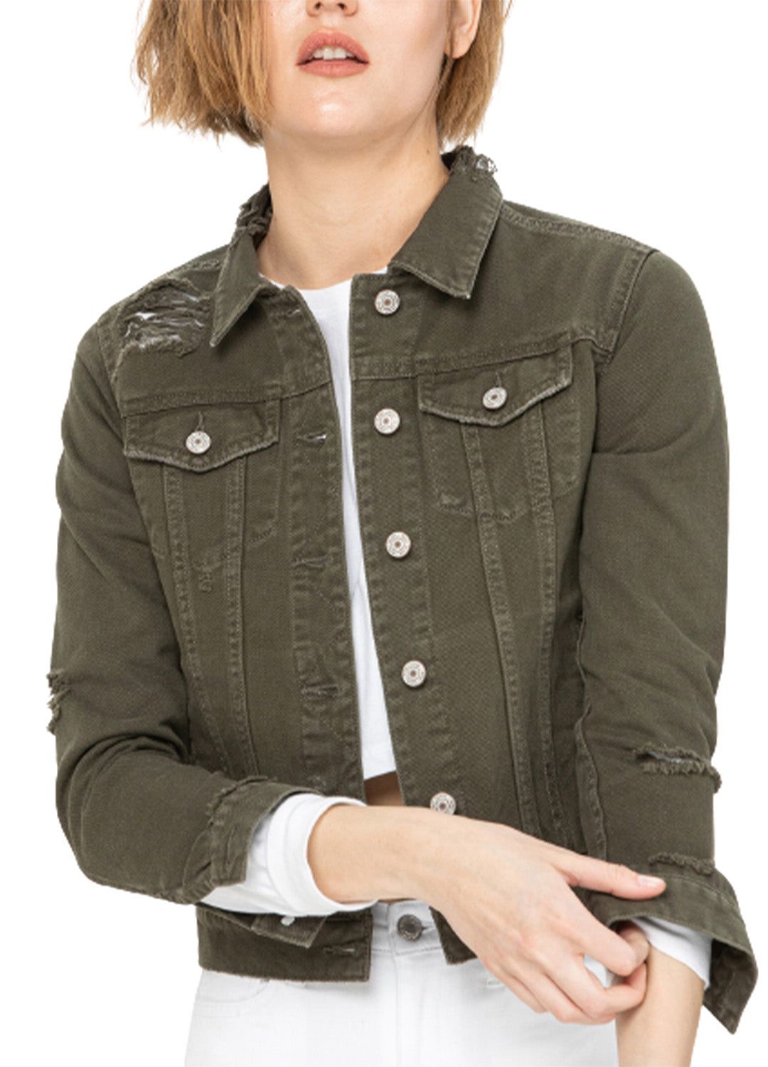 Distressed Classic Fit Jacket sold by Lord & Taylor
