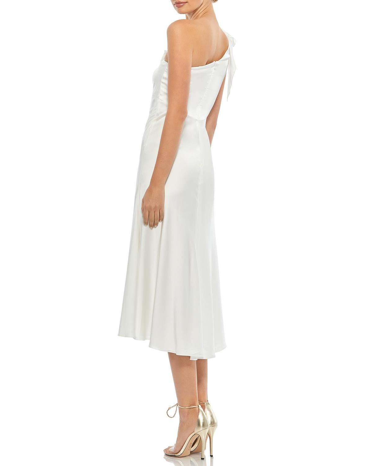 One Shoulder Satin Midi Dress sold by Lord & Taylor product image thumbnail 3