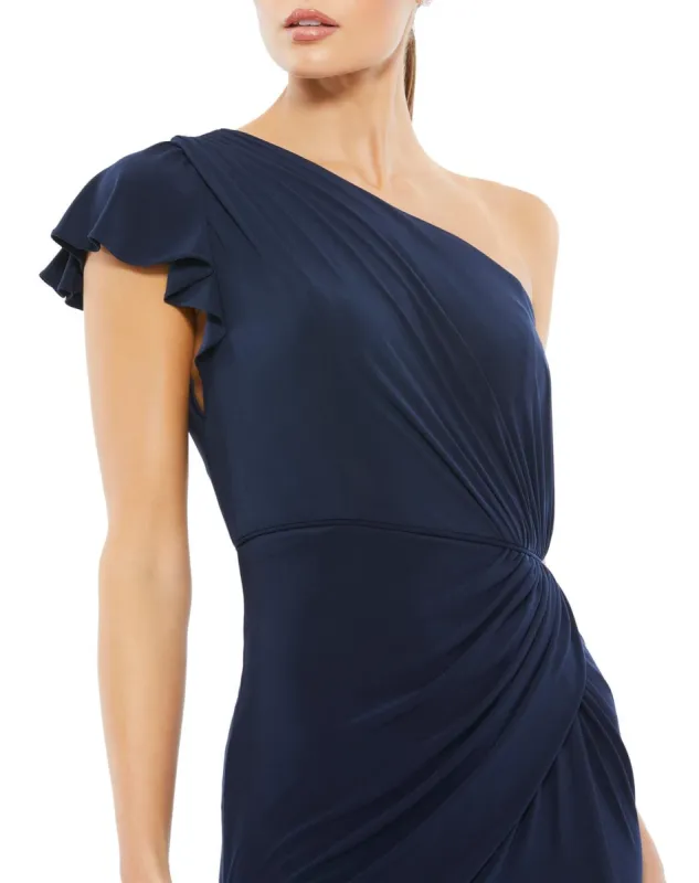 Ruffled One Shoulder Draped Gown sold by Lord & Taylor
