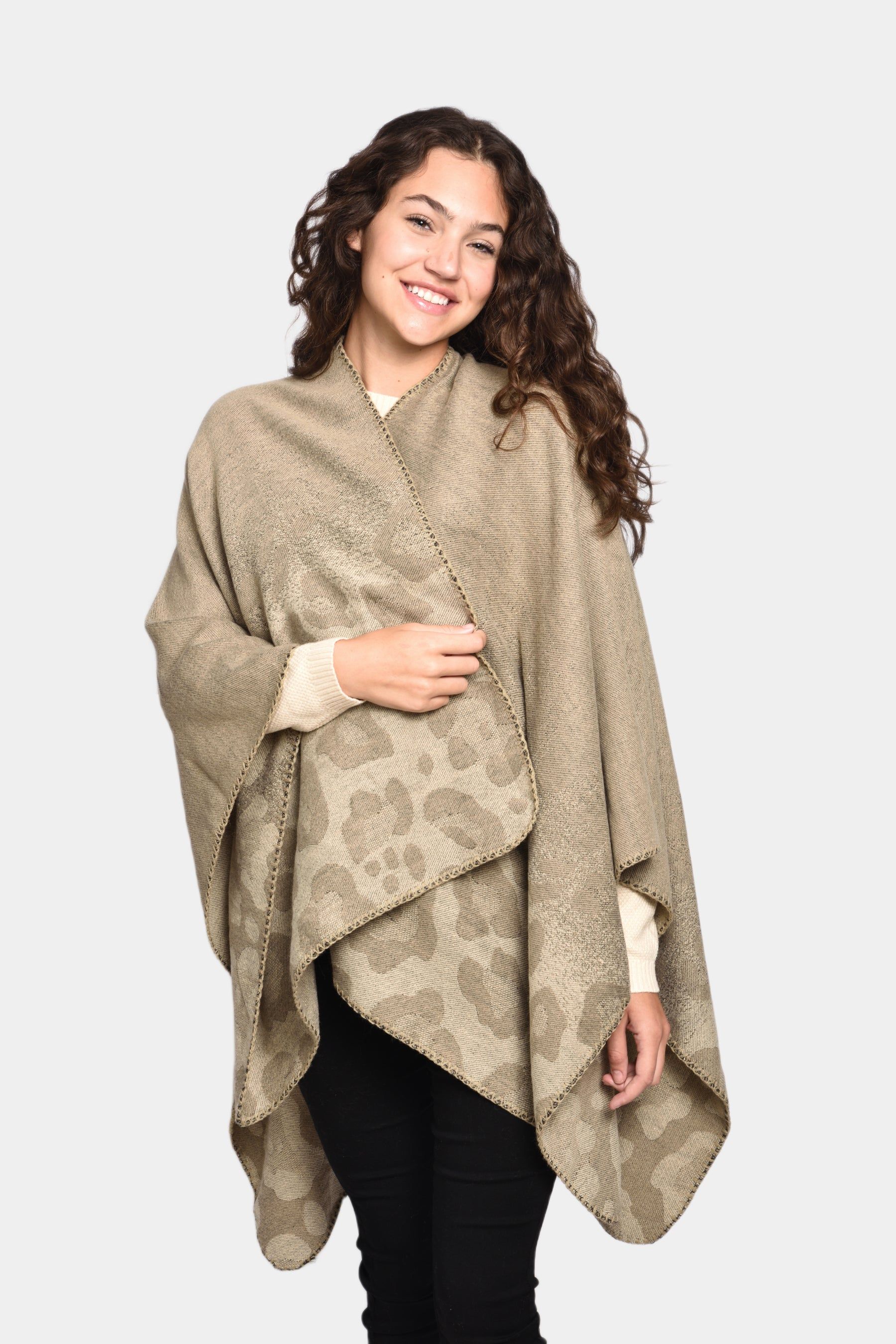 Reversible Animal Print Ruana sold by Lord & Taylor product image thumbnail 4