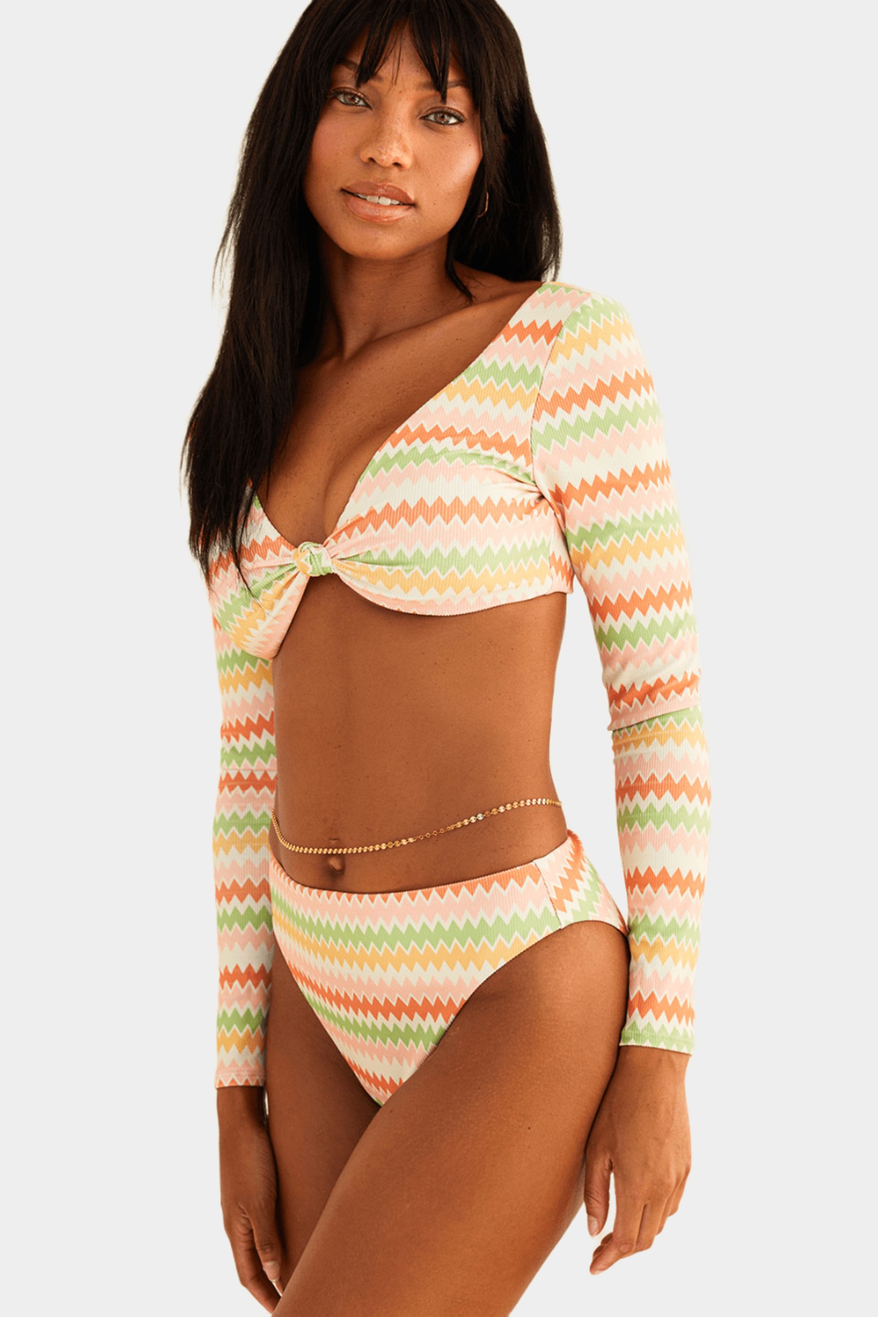 Seashore High Waist Cheeky Bikini Bottom - Hang Ten Stripe sold by Lord & Taylor product image thumbnail 3