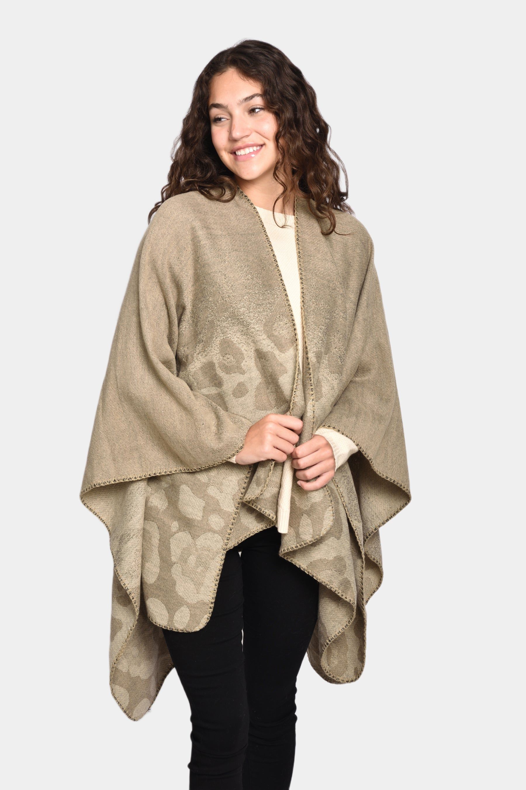 Reversible Animal Print Ruana sold by Lord & Taylor product image thumbnail 3