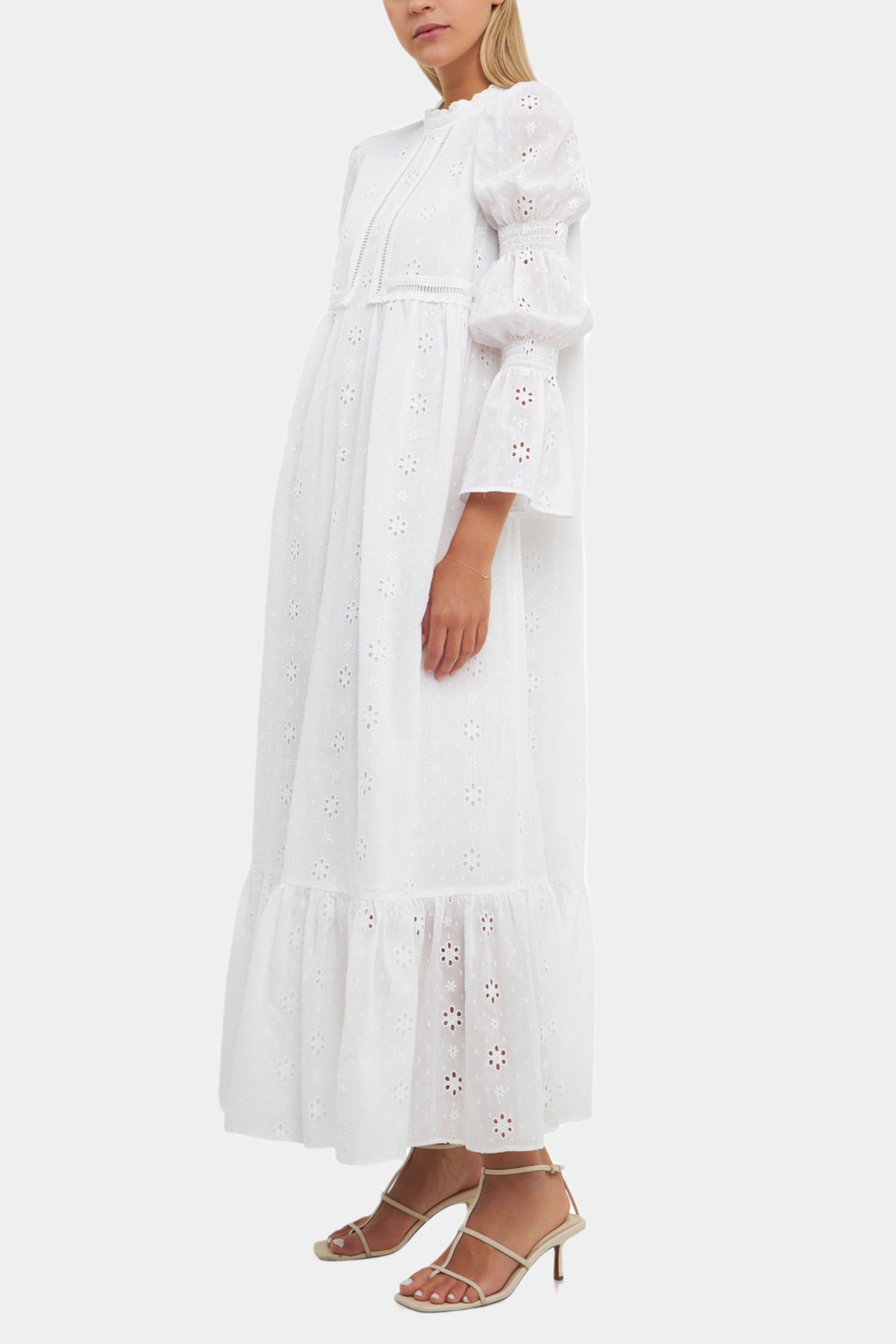 Embroidered Swiss Dot Maxi Dress sold by Lord & Taylor product image thumbnail 3