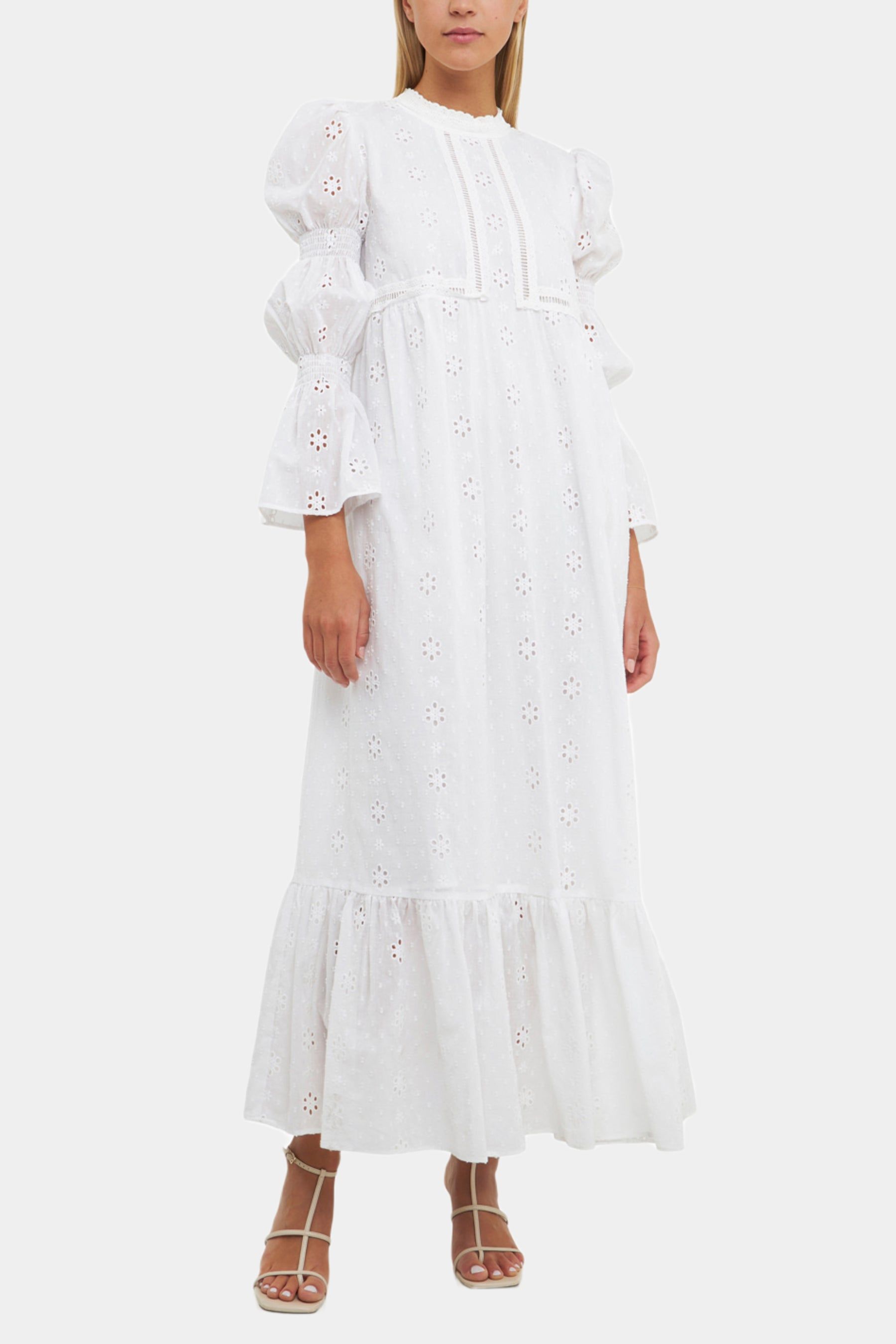 Embroidered Swiss Dot Maxi Dress sold by Lord & Taylor