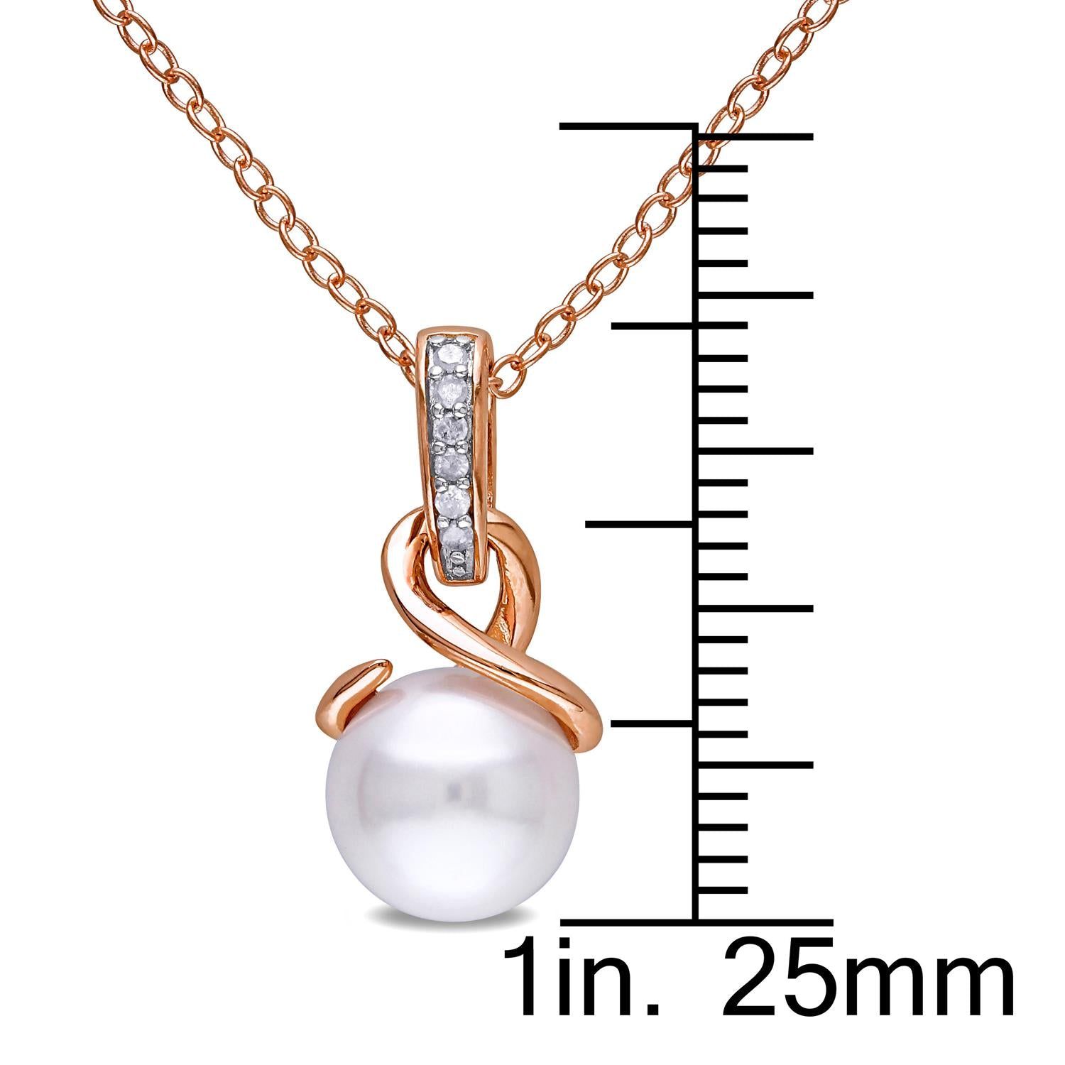 Freshwater Cultured Pearl and Diamond Necklace sold by Lord & Taylor product image thumbnail 2