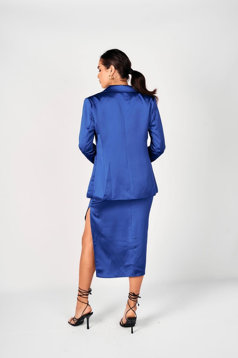 Alondra Blue Double-Breasted Blazer Top And Skirt Set sold by Lord & Taylor product image thumbnail 4