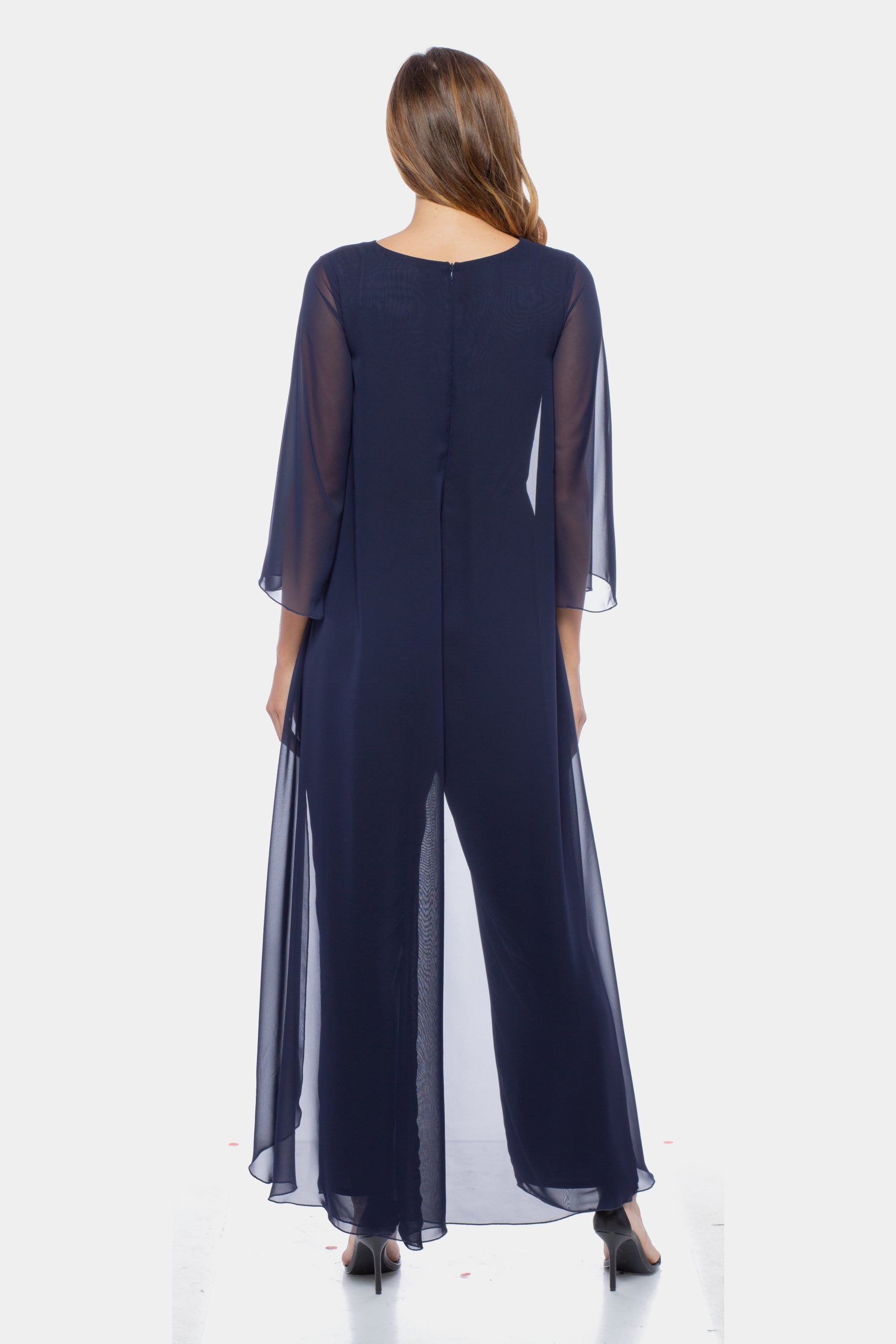 Chiffon Capelet Keyhole Neck Jumpsuit sold by Lord & Taylor product image thumbnail 2