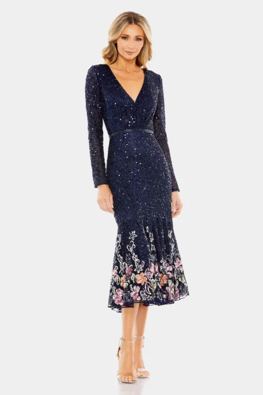 Long Sleeve Sequin Embellished Midi Length Dress sold by Lord & Taylor