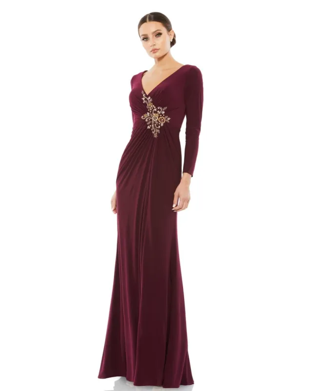 Faux Wrap Long Sleeve Gown sold by Lord & Taylor
