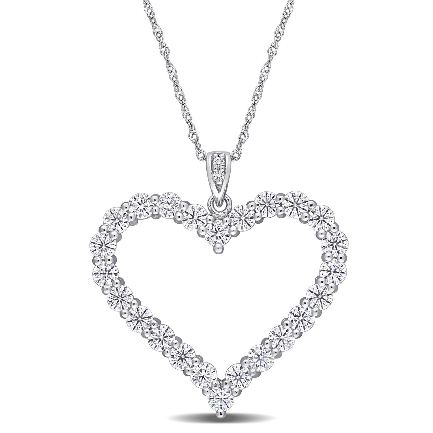 Moissanite Heart Necklace sold by Lord & Taylor product image thumbnail 4