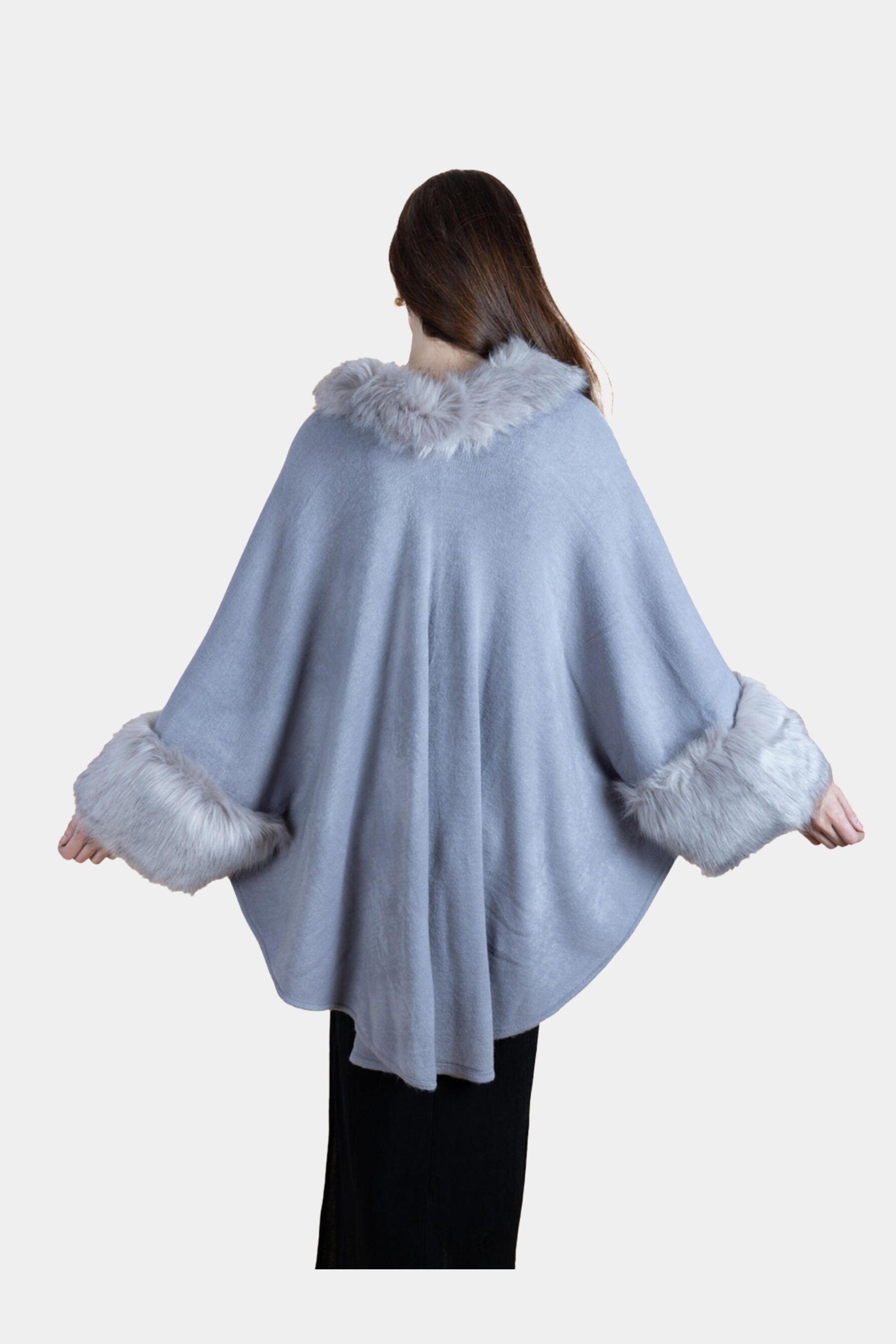 Fur Border Trim Kimono sold by Lord & Taylor