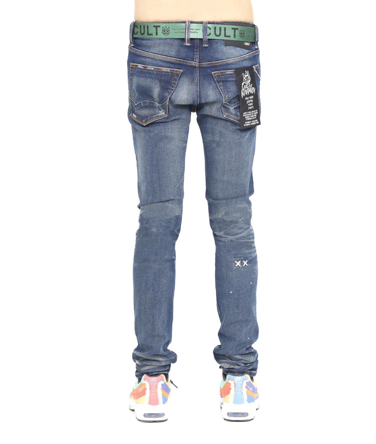 Punk Destructed Super Skinny Jeans with Logo Belt sold by Lord & Taylor product image thumbnail 4