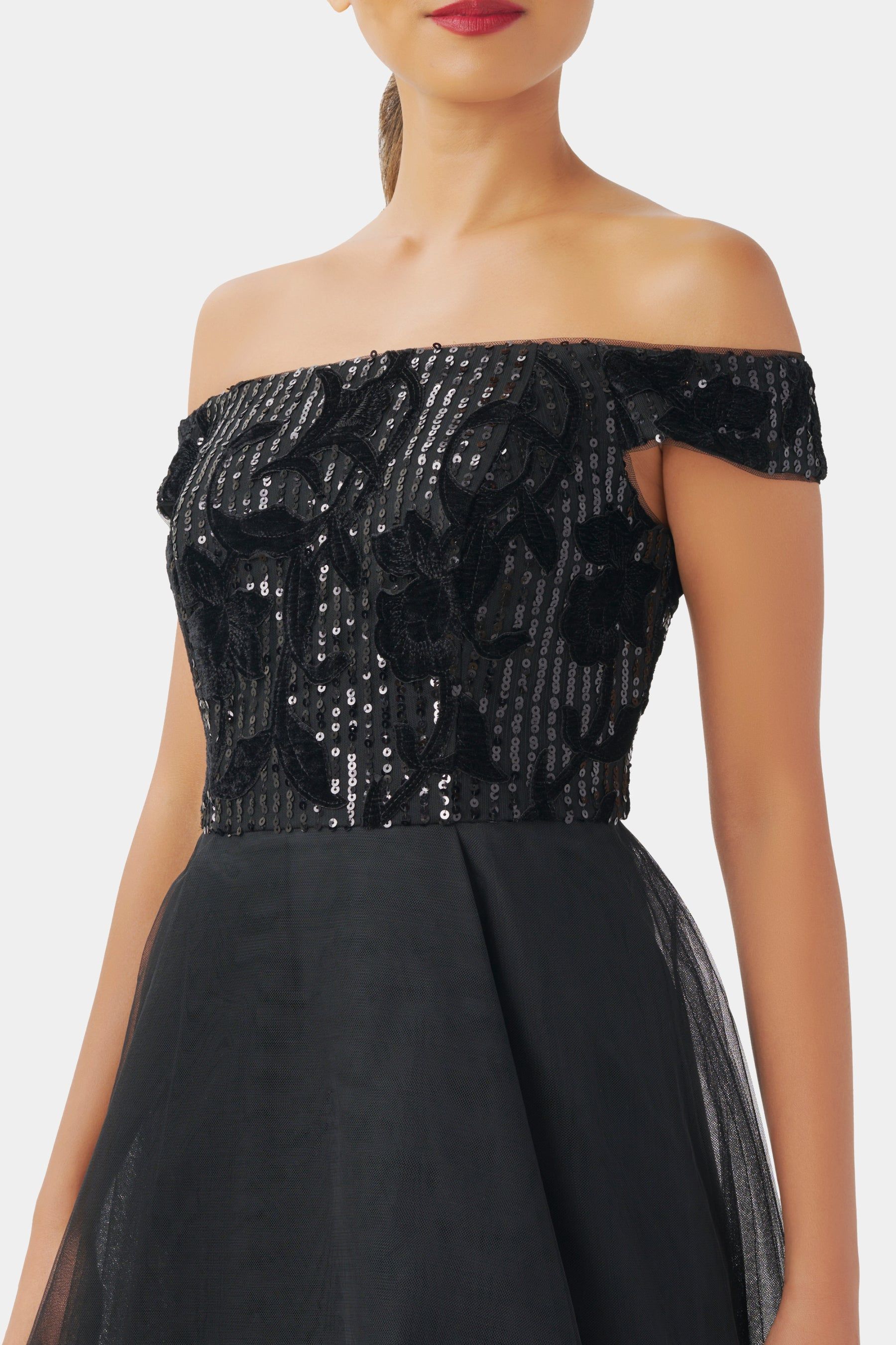 Sequin Velvet And Tulle Dress sold by Lord & Taylor product image thumbnail 2