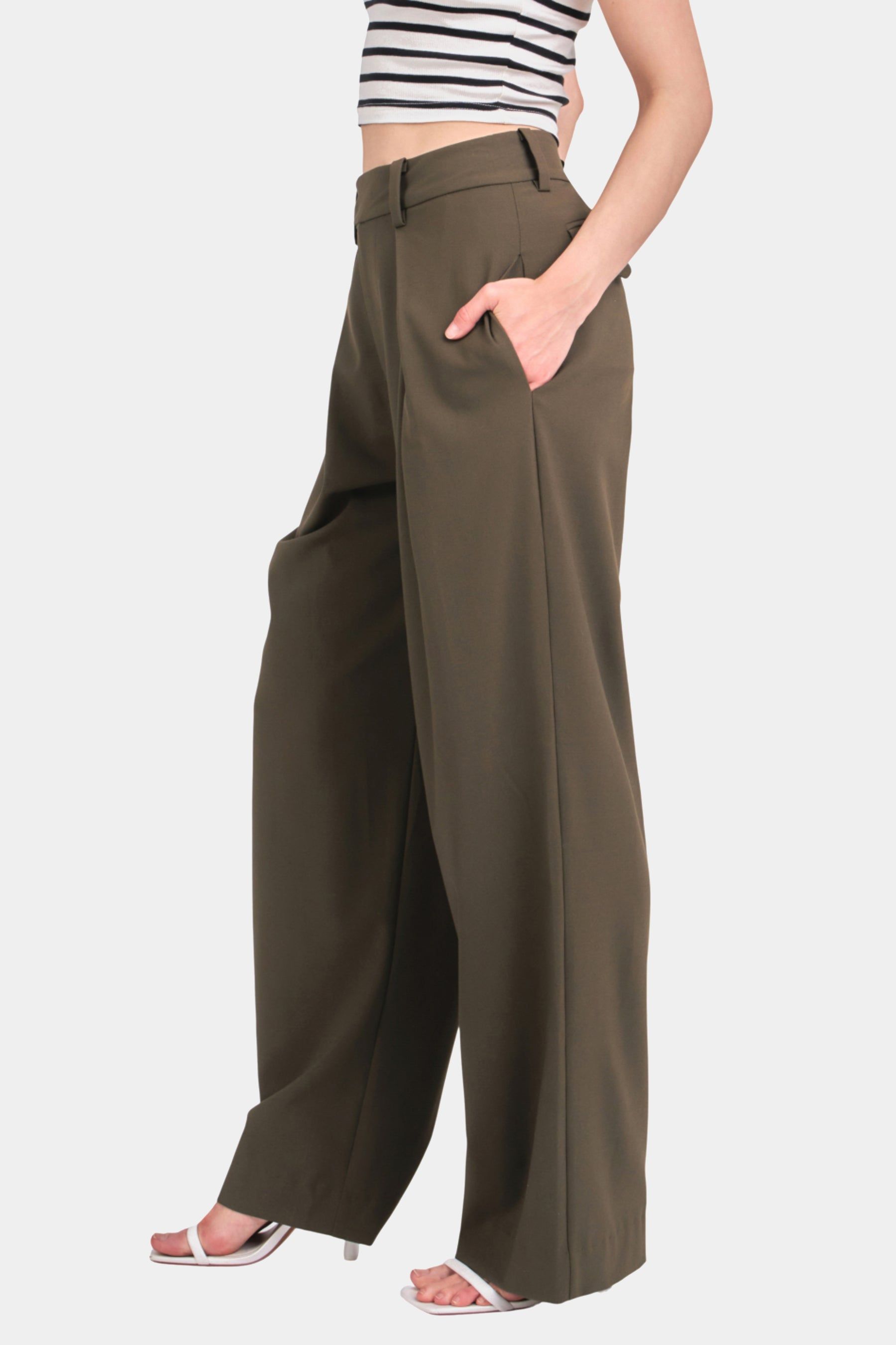 Front Pleat Wide Leg Trousers sold by Lord & Taylor product image thumbnail 4
