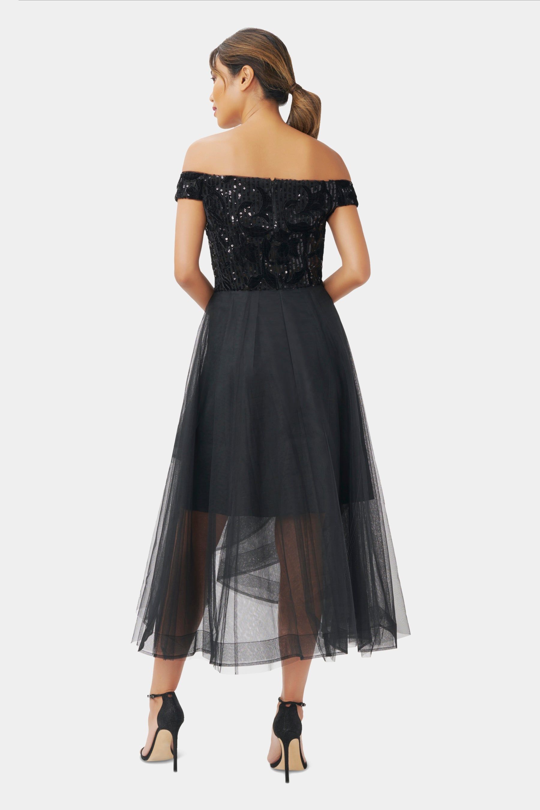 Sequin Velvet And Tulle Dress sold by Lord & Taylor product image thumbnail 3