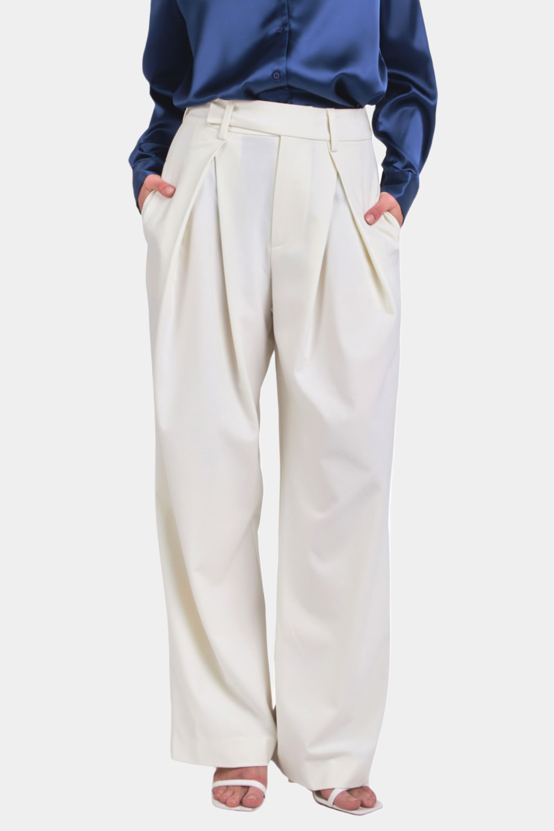 Front Pleat Wide Leg Trousers sold by Lord & Taylor product image thumbnail 5