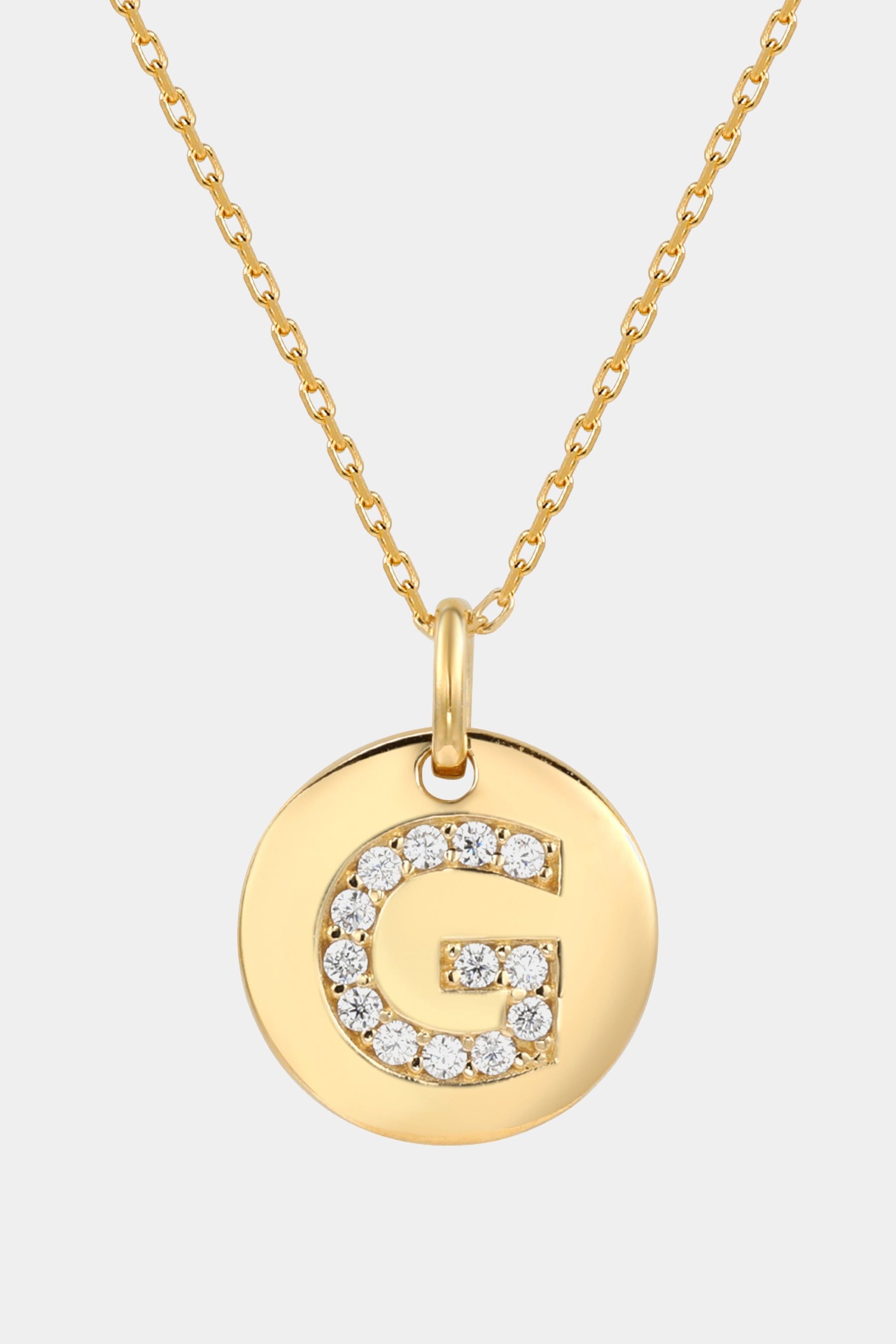 Yellow Sterling Silver Cubic Zirconia Letter Initial Disc Pendant Necklace sold by Lord & Taylor product image thumbnail 3