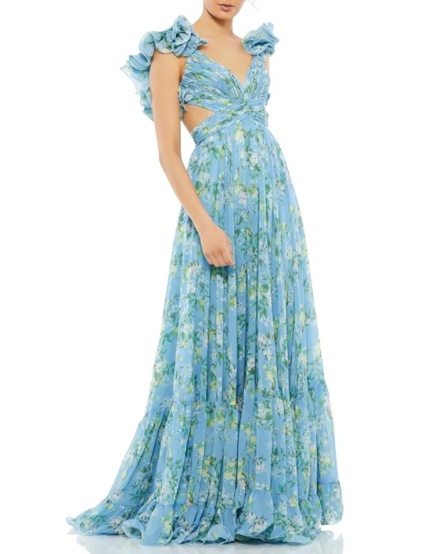 Ruffle Tiered Floral Cut-Out Chiffon Gown sold by Lord & Taylor