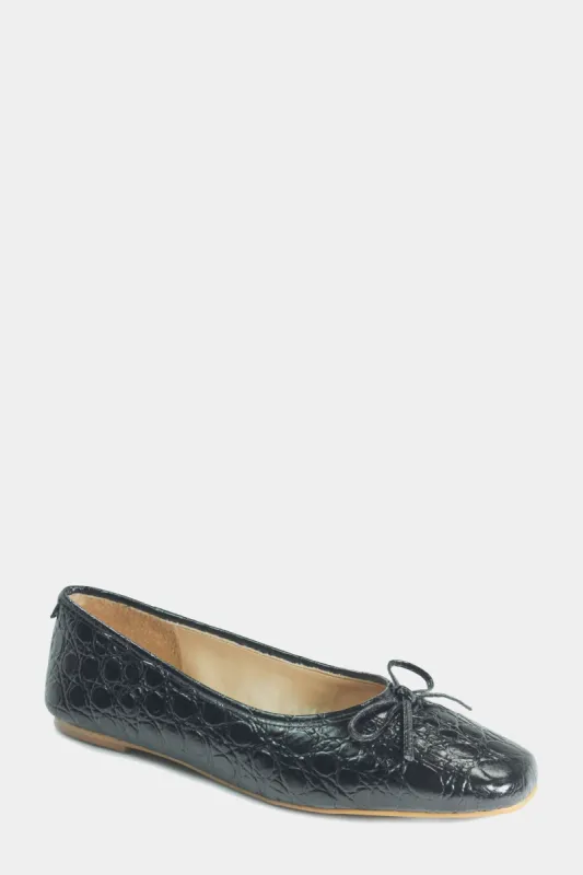 Lancer Croc Stamp Leather Ballet Flats sold by Lord & Taylor