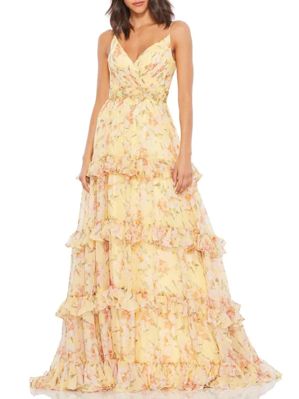 Ruffle Tiered Floral Chiffon Gown sold by Lord & Taylor