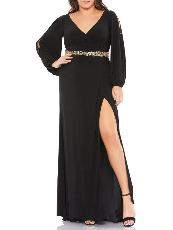 Long Sleeve Open Shoulder Wrap Gown sold by Lord & Taylor