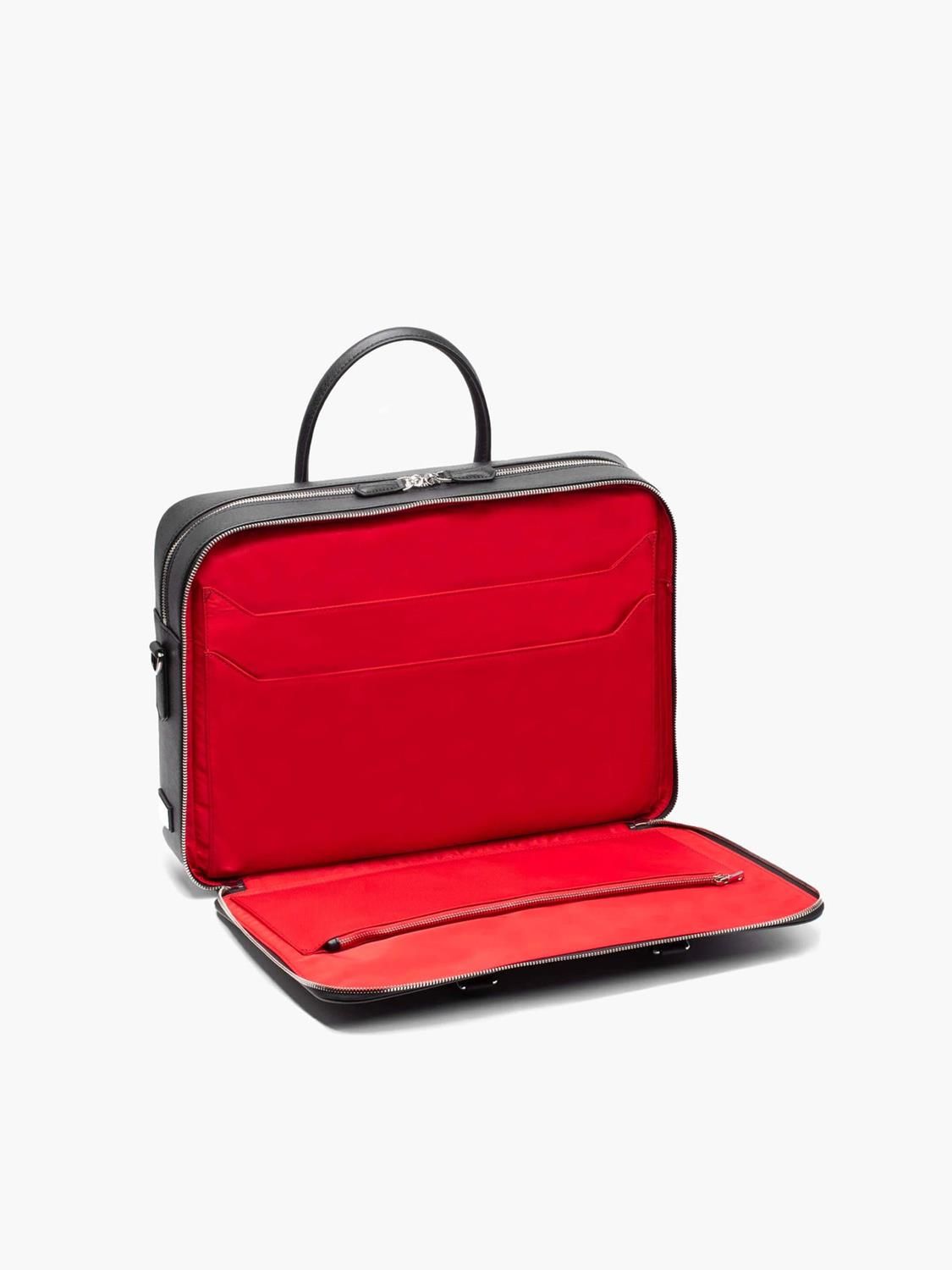 Manhattan Double-Zip Leather Briefcase sold by Lord & Taylor product image thumbnail 4