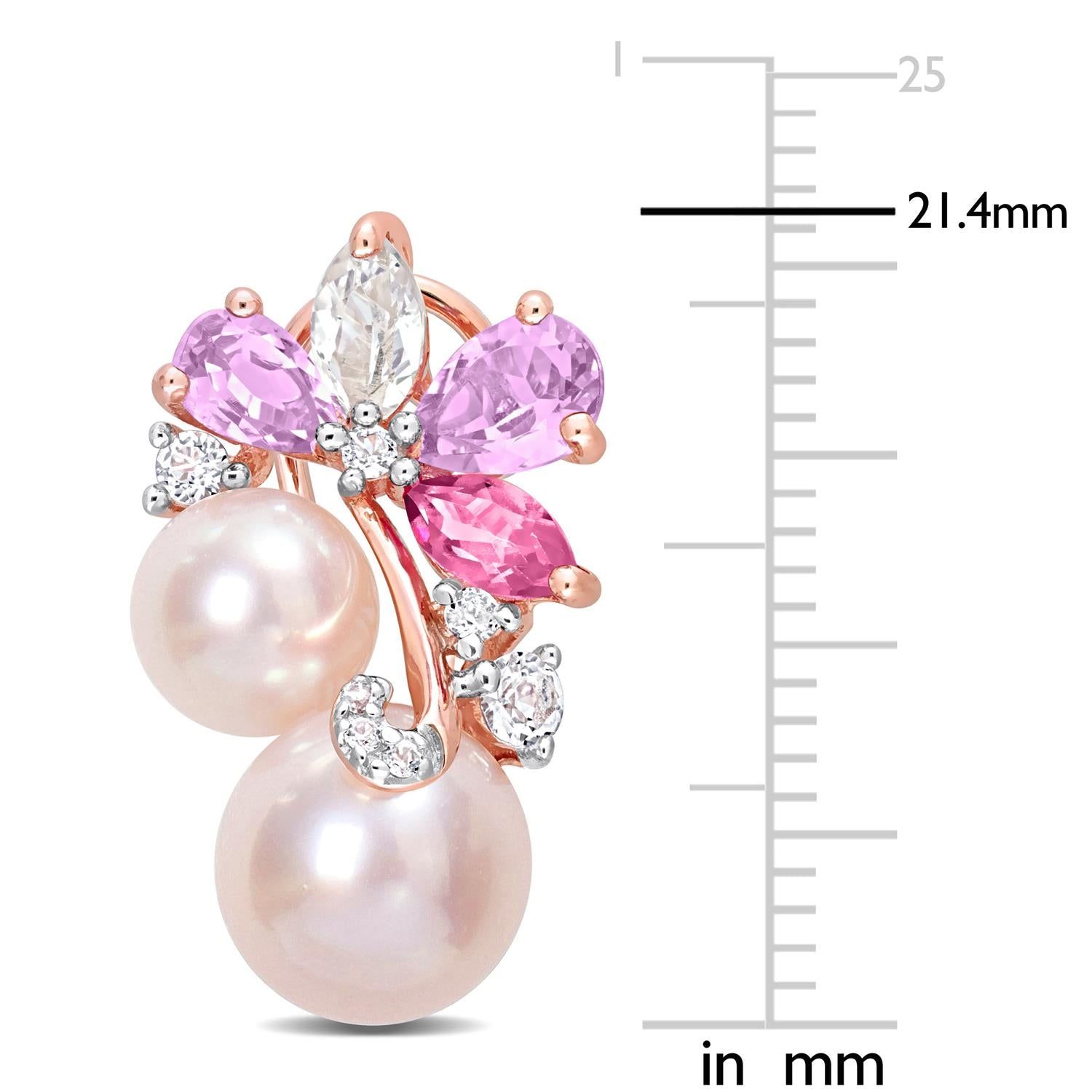 Pink Cultured Pearl Rose Quartz and Topaz Earrings sold by Lord & Taylor product image thumbnail 2