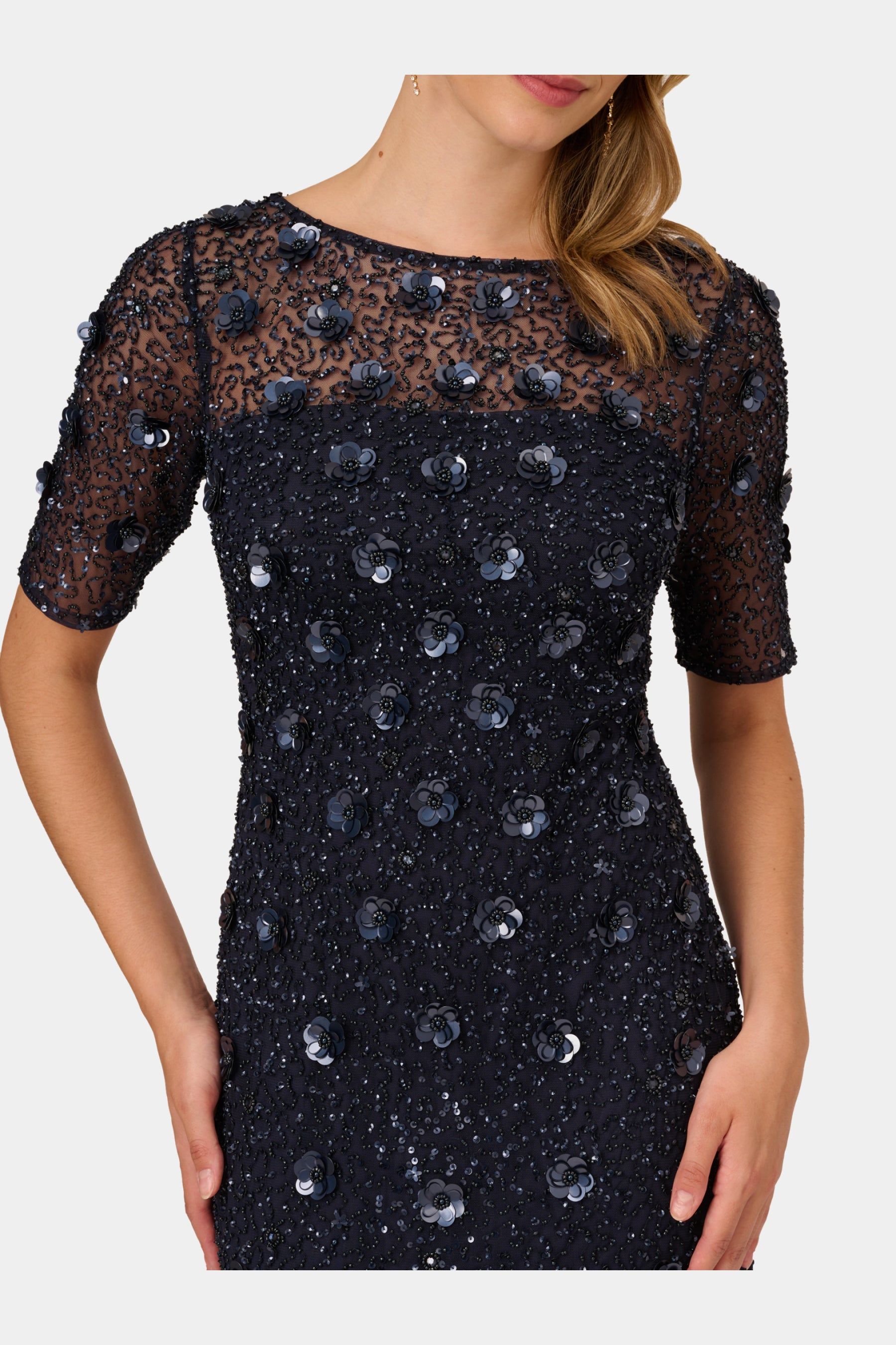 Beaded Long 3D Floral Gown sold by Lord & Taylor product image thumbnail 4