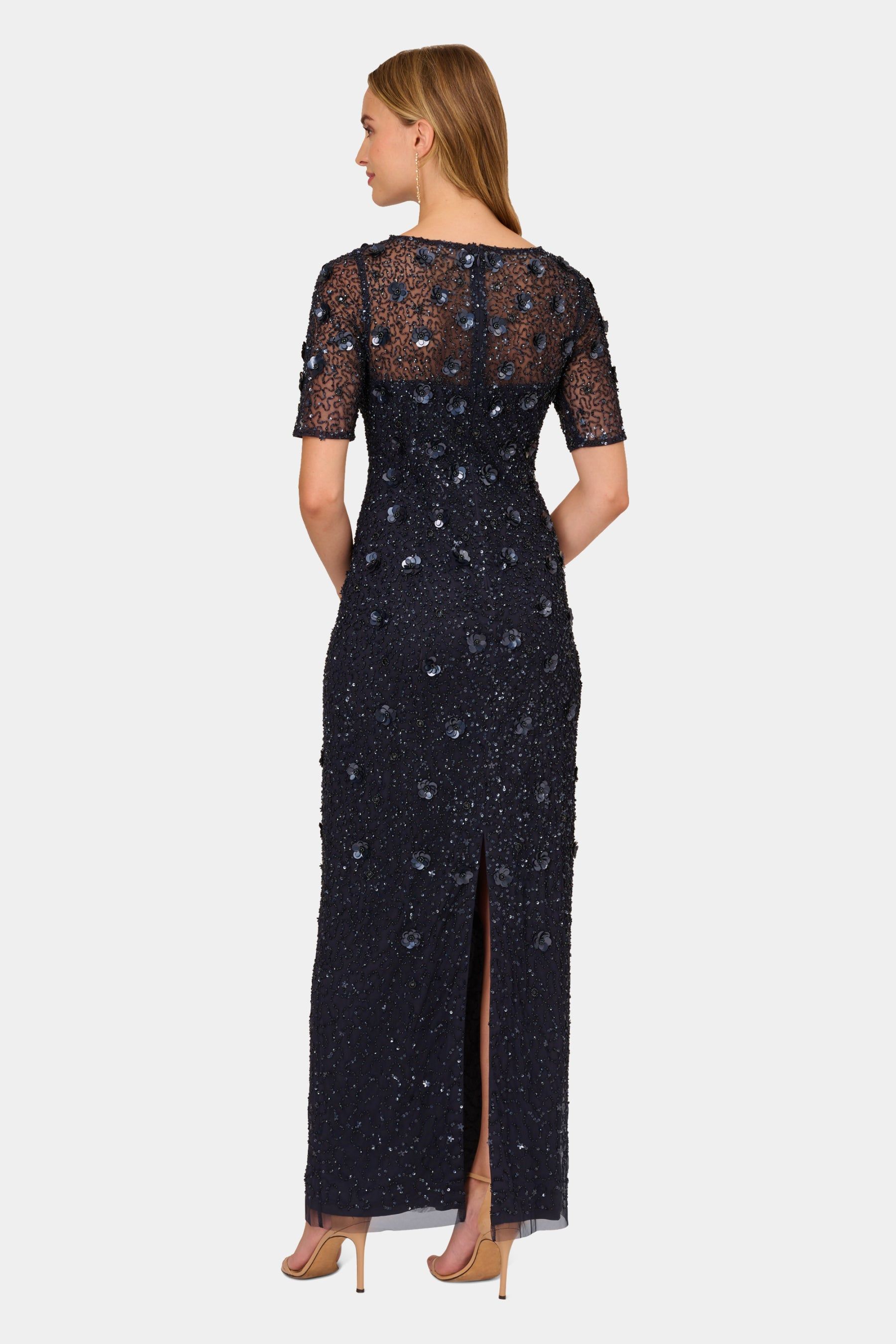 Beaded Long 3D Floral Gown sold by Lord & Taylor product image thumbnail 3