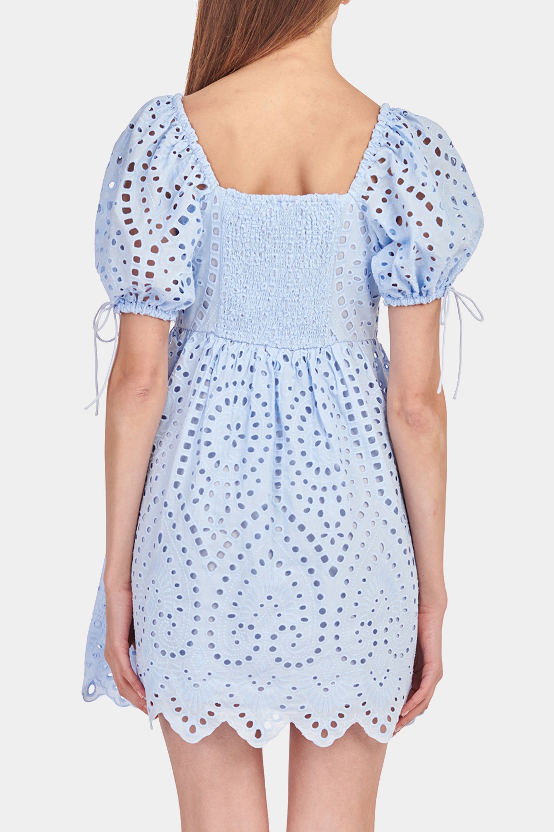 Eyelet Scallop Edge Mini Dress sold by Lord & Taylor product image thumbnail 3