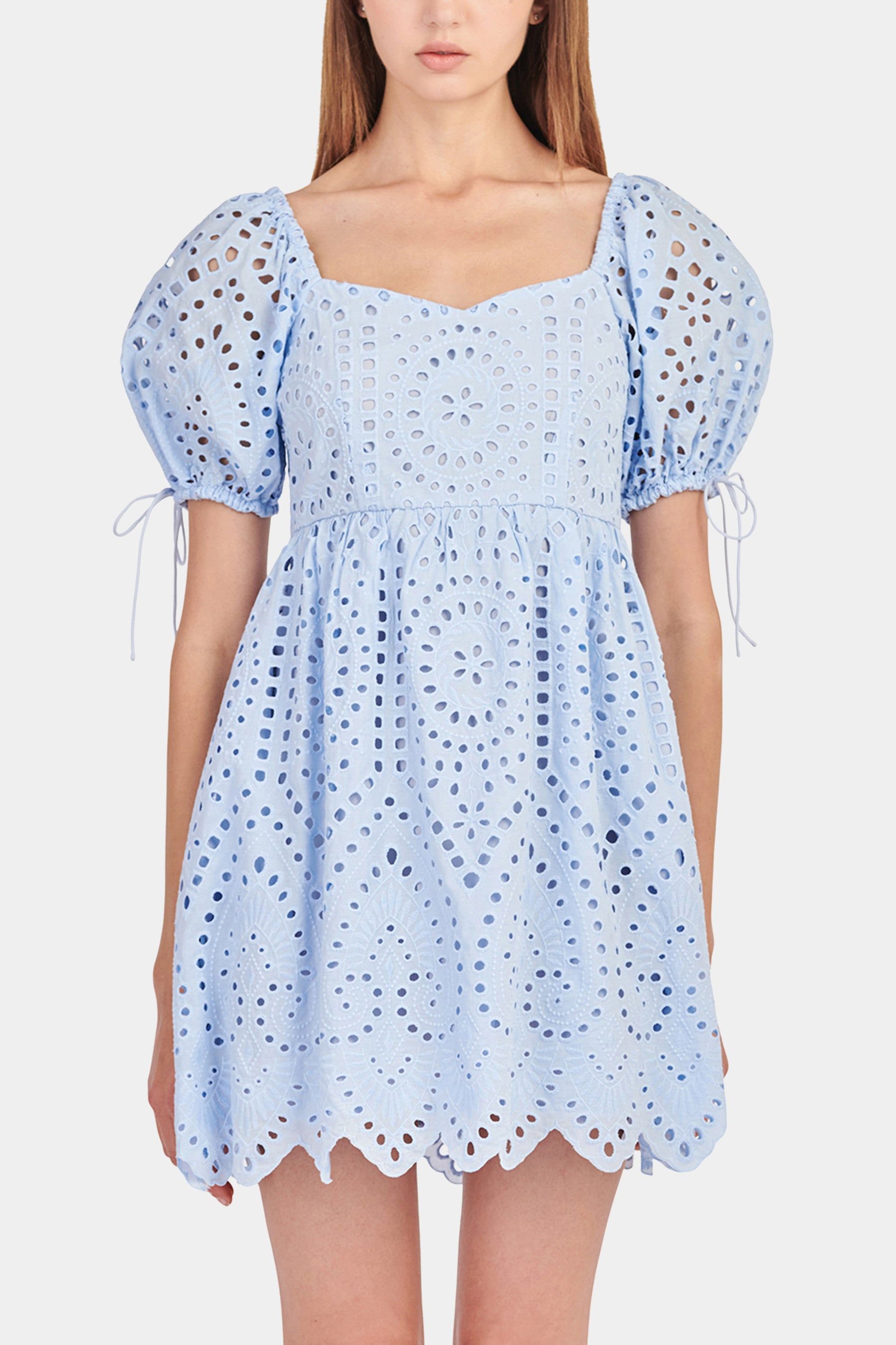 Eyelet Scallop Edge Mini Dress sold by Lord & Taylor