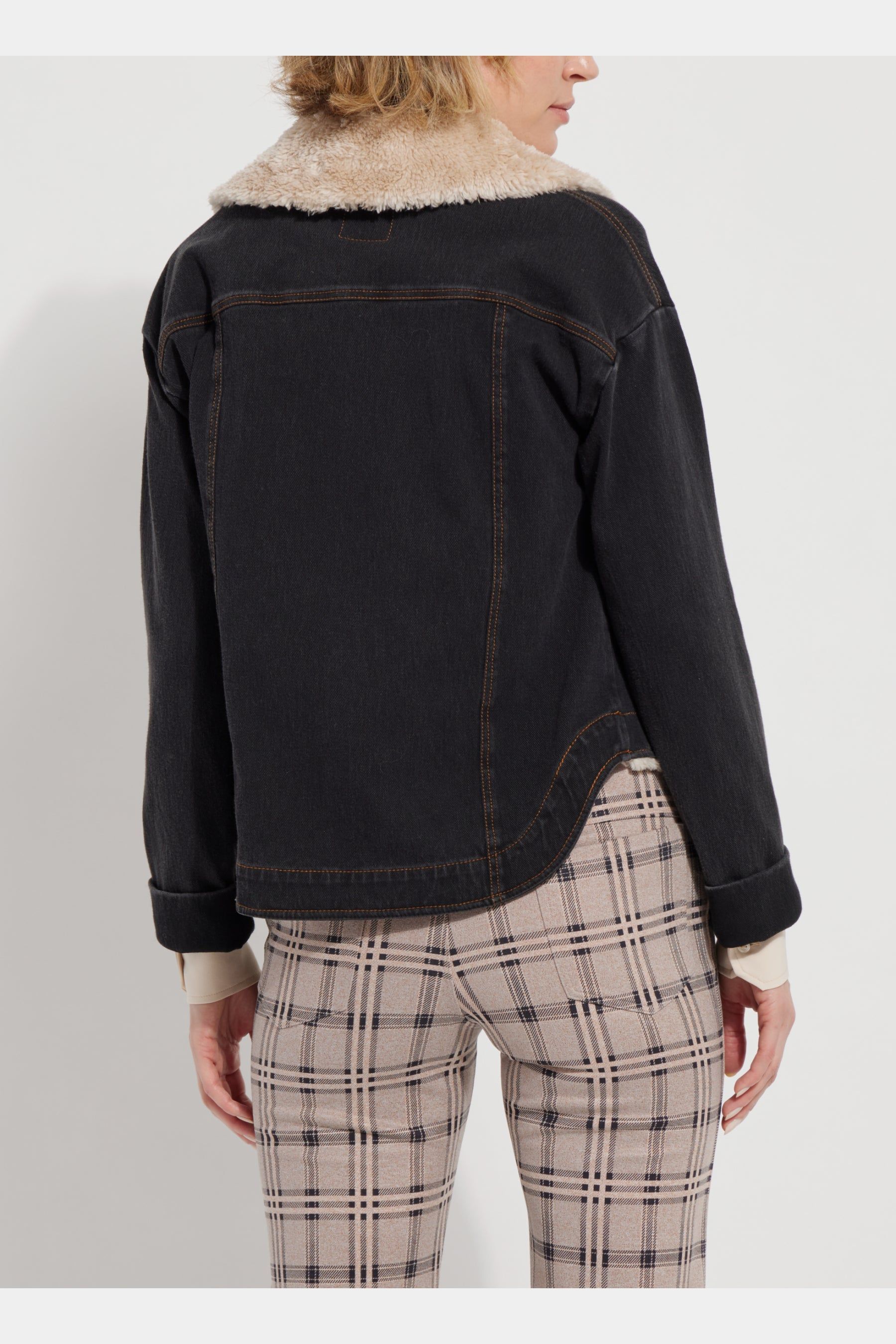 Andi Sherpa Trim Denim Jacket sold by Lord & Taylor product image thumbnail 5