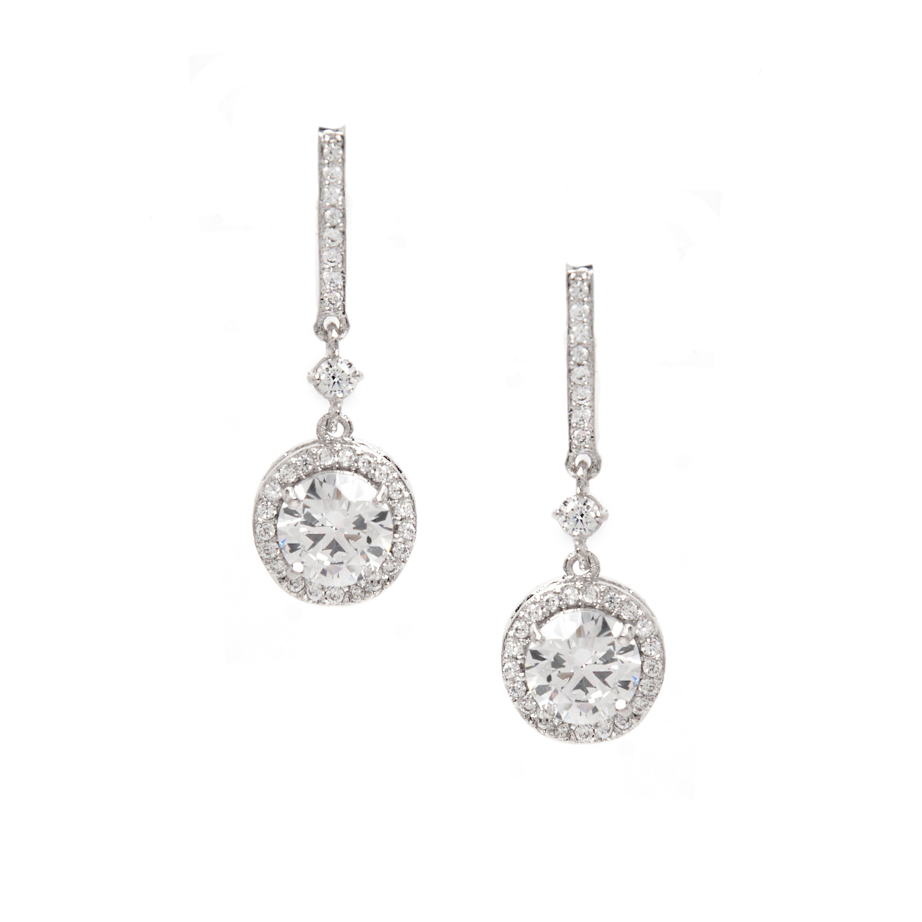 CZ Round Halo Drop Post Earrings sold by Lord & Taylor product image thumbnail 5