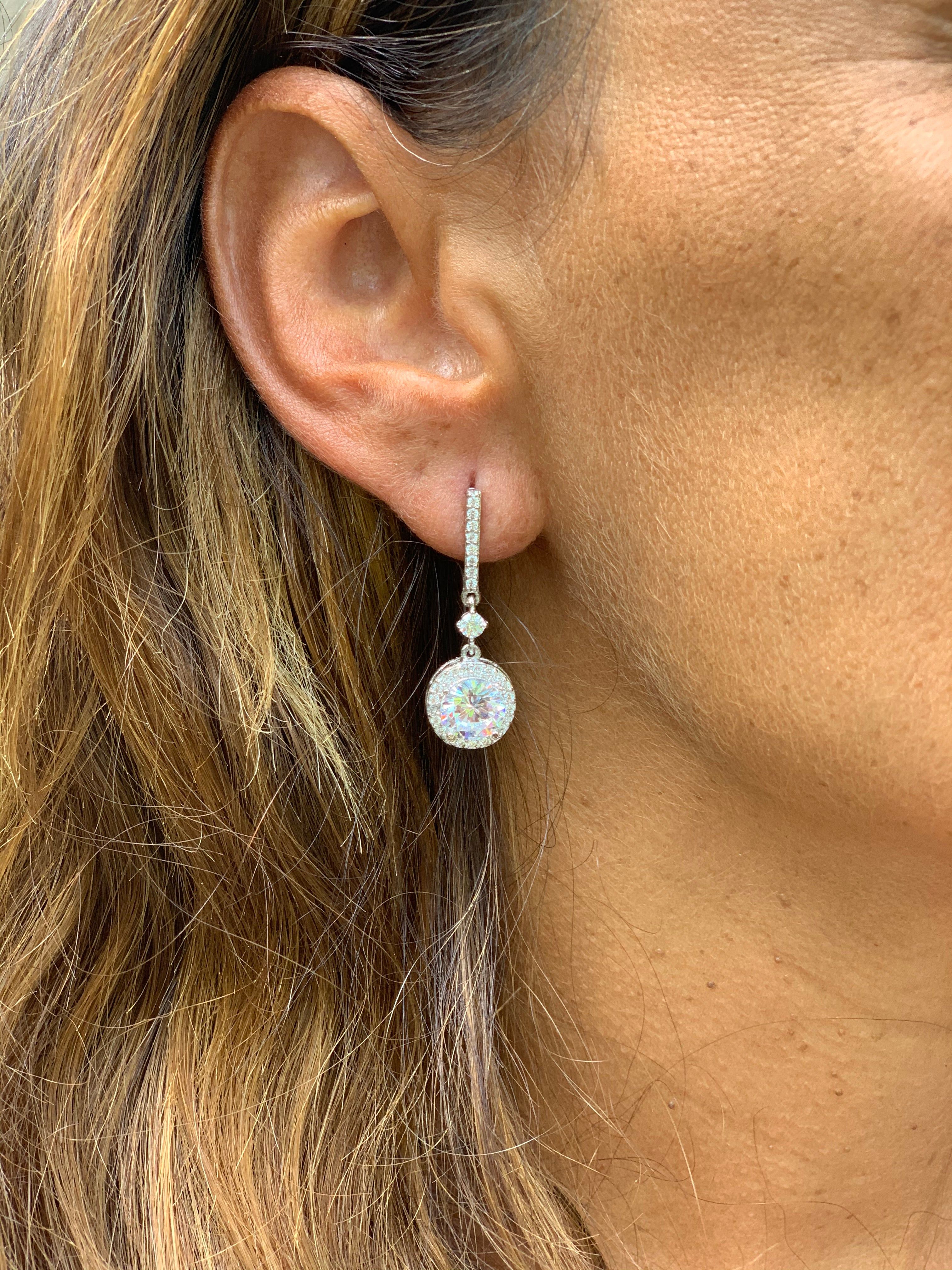 CZ Round Halo Drop Post Earrings sold by Lord & Taylor product image thumbnail 4