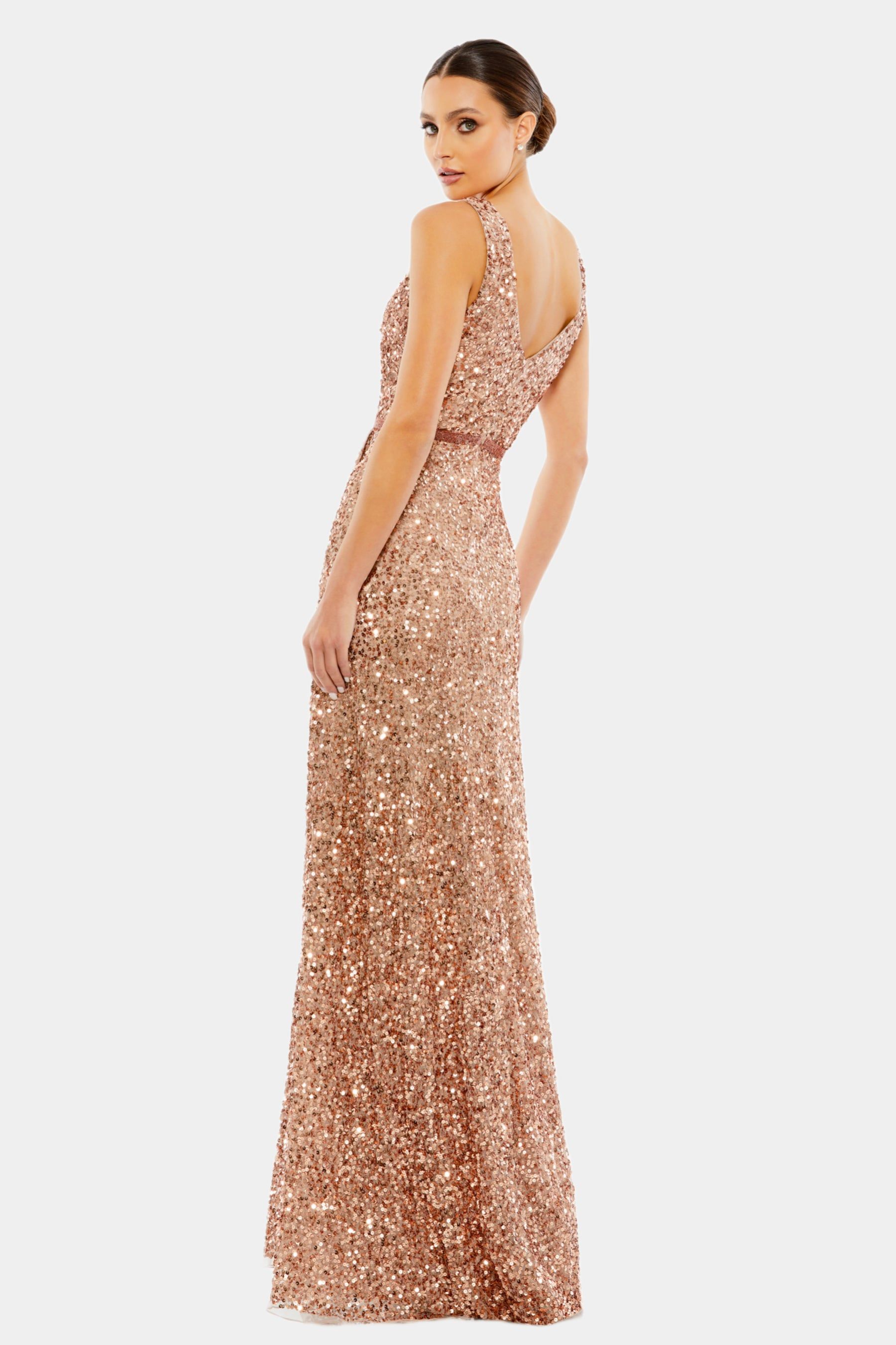 Sleeveless Sequin Wrap Gown sold by Lord & Taylor product image thumbnail 4
