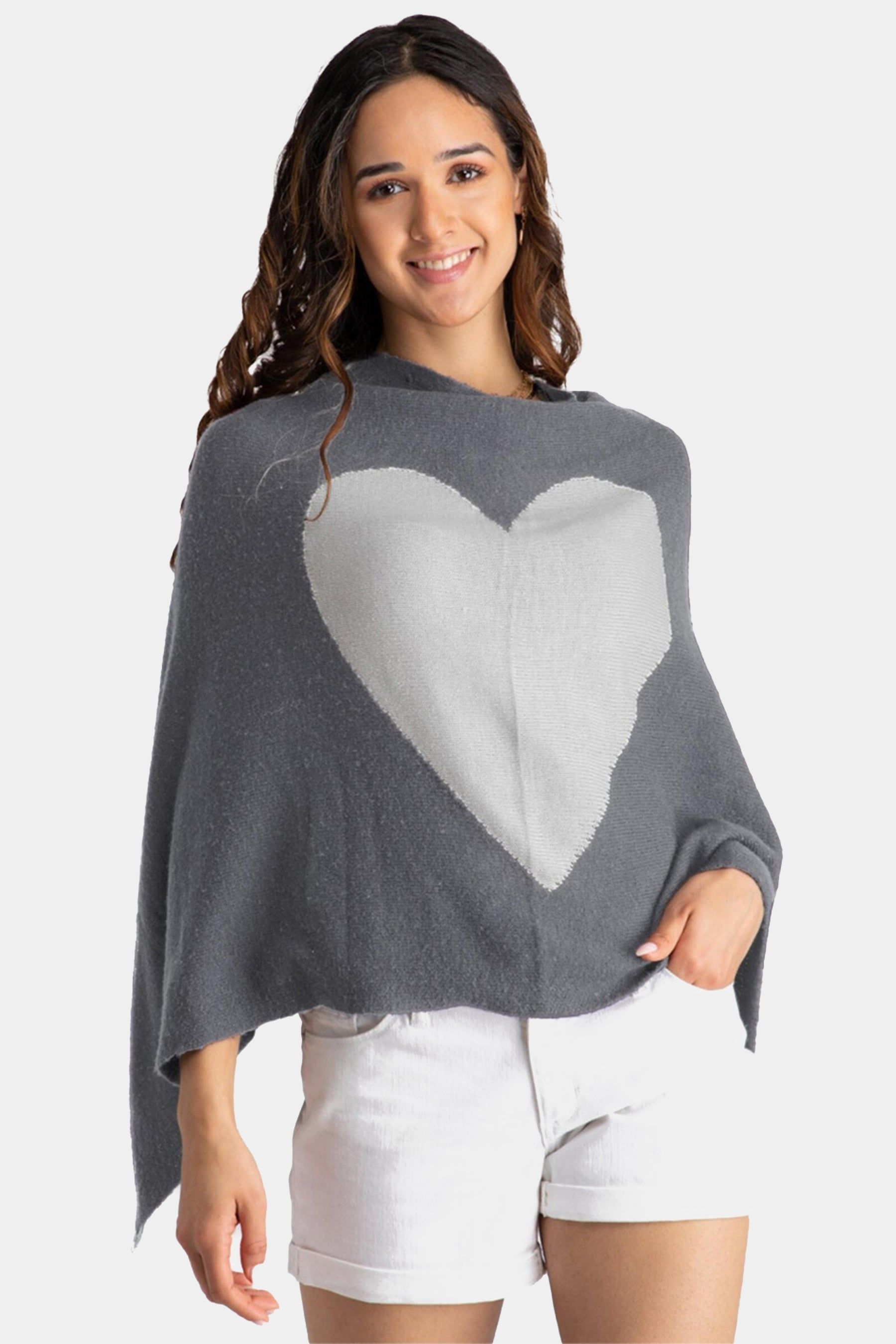 Cashmere Blend Heart Poncho sold by Lord & Taylor