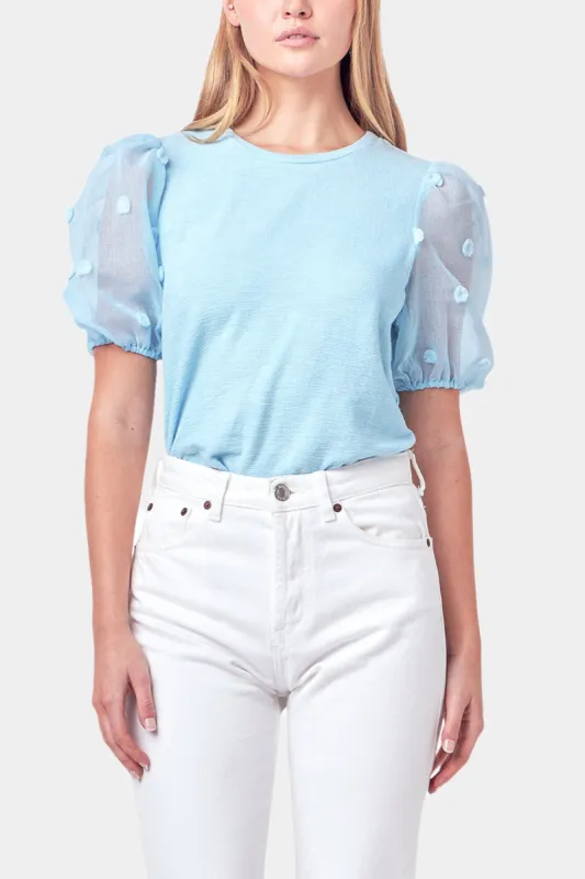 Pom Pom Mixed Media Top sold by Lord & Taylor