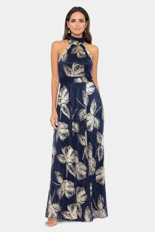 Mock Neck Foil Print Maxi Dress sold by Lord & Taylor