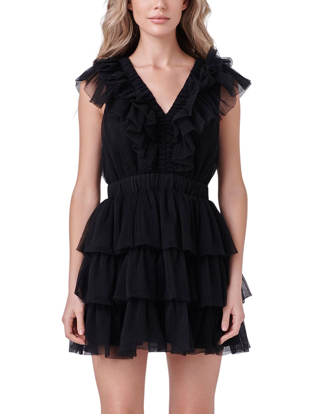 Tulle Ruffle Tiered Mini Dress sold by Lord & Taylor product image thumbnail 6