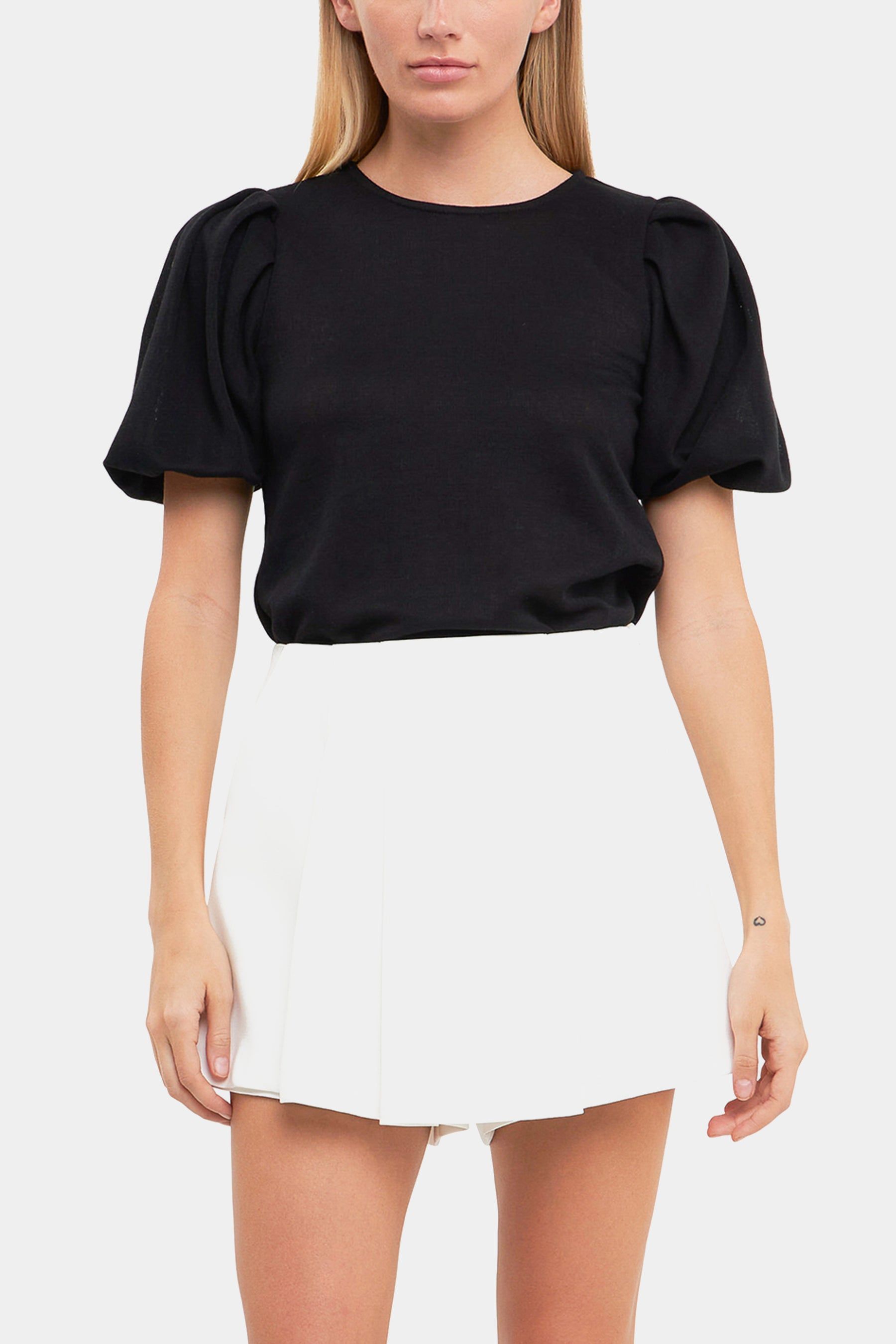 Pleated Shoulder Knit Top sold by Lord & Taylor